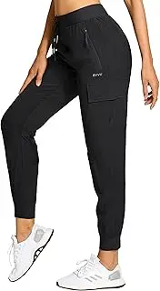 [BVVU] Women's Cargo Joggers Hiking Pants High Wasited Lightweight Quick Dry with Zipper Pockets Waterproof Athletic Sweatpants