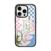 iPhone 16 Pro Impact Case Checkered Butterflies