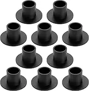 ZENFUN Set of 10 Taper Candle Holders, Iron Black Candlestick Holders Bulk, Table Centerpiece Candlestick Holder Bulk, Matte Black Candle Holder for Home Decor, Party, Wedding, Anniversary
