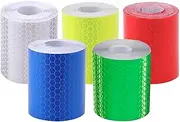 5 Rolls 2 inch x 9.8 feet Reflective Tape Reflective Warning Tape Outdoor Waterproof Reflective Tape Nighttime Safety Stickers, Trailer Reflective Tape Apparel