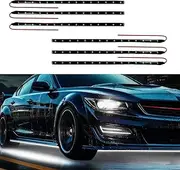 PACLVIO 6PCS 12V Led Light Strip, Automotive Led Strip Lights, LED Strip Underbody Light, Car Accessories 15SMD Flexible LED Waterproof LED Strip Light for Interior & Exterior Decoration (White)