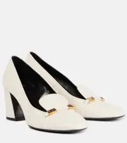 [Khaite] Khaite Elio 65 leather loafer pumps AU 7.5 white