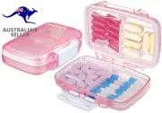 2 Pack Travel Pill Organiser, 4 Compartments Portable Pill Box, Moisture Proof S