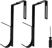 AIEX 2pcs Adjustable Cubicle Wall Hooks, High Strength Metal Coat Hooks Cubicle Hangers with a Cross Screwdriver Universal Partition Hanger Set, Fit Panels with 1.37in - 3.7in Thickness (Black)