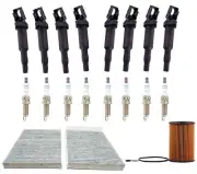 Ignition Coils Spark Plugs Cabin & Oil Filters for BMW 550i 4.4L V8 10-13 18pc (for: BMW)