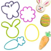 Easter Kitchen - 5 Cookie Cutters - Bunny, Egg, Carrot, Flower and Butterfly