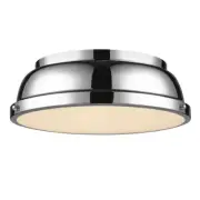 Golden Lighting Duncan CH -Light Chrome Flush Mount