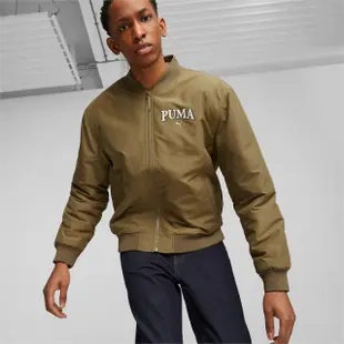 【PUMA】外套 棒球外套 夾克 男 女 基本系列 Squad 運動 休閒 棕綠色 歐規(68000893)