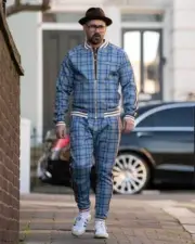 Colin Farrell Coach The Gentlemen Checkered Plaided Tracksuit Men