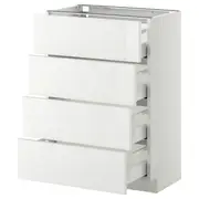 METOD base cab 4 frnts/4 drawers, white Maximera/Ringhult white, 60x37x80 cm