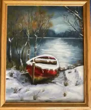 Original Hand Paint Oil Painting on Canvas "Silence" 16x20"
