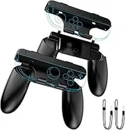 ALAFLY 2-in-1 Grips Compatible with Nintendo Switch 2 Joycons for Fitness Boxing, Anti-Slip Wrist Strap & Wear-Resistant Handle for Switch2 2025, 2 Pack-Black