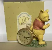 New Vintage Disney Charpente Classic Pooh Hand Painted Clock BRAND NEW Box Torn