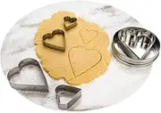 Restaurantware Pastry Tek 6-Piece Heart Cookie Cutters 1 in Tin Box Heart Shaped Cookie Cutter Set - Mulitple Shapes Precise Outlines Metal Heart Cutter Set for Creating Different Sized Cookies