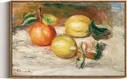 ARPEOTCY Framed Canvas Wall Art, Vintage Still Life Lemons Orange Large Wall Art Home Decor, Classical Farmhouse Fruit Oil Painting for Kitchen, Dining Decor, 20x30 inch