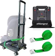 Car Seat Dolly for Airport - CarSeat Roller Cart Wheels for Airplane - Car Seat Travel Cart Carrier with Straps Trolley Foldable Luggage Trolley (Green)