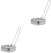 Cabilock 2pcs Stainless Steel Mesh Colander Space-Saving Metal Strainer User-Friendly Hook for Hot Pot Deep Frying