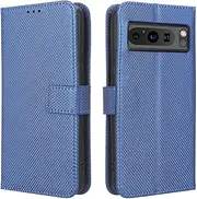 Compatible with Google Pixel 8 Pro, Magnetic Slim Fit Business Wallet Case with Credit Card Holder Slots Kickstand for Google Pixel 8 Pro-Blue