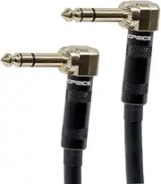 Monoprice Premier Series 1/4-inch TRS Guitar Pedal Patch Cable with Right Angle Connectors, 8-inch