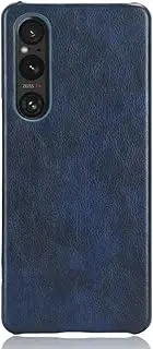 Phone Case for Sony Xperia 1 V Case, [PU Leather]+[Hard Plastic] for Sony Xperia 1 V Protector Case, Non-Slip Shockproof for Sony Xperia 1 V Phone Cover Blue
