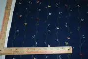 Waverly Rockwell Blue Flower Vine Home Decor Fabric Upholstery BTY x 45 W NEW