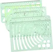 NUOBESTY 1set Geometric Drawing Template Stencils for Architects Circle Ruler Shape Tools for Drafting Art Design Architecture Metric Measurements