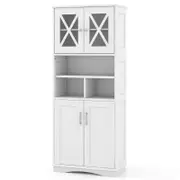 Costway Tall Bathroom Storage Cabinet Kitchen Cupboard Sideboard White