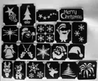 CHRISTMAS set of 60 stencils (20 x 3 stencils) glitter tattoo