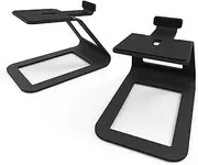 Kanto SE4 Elevated Desktop Speaker Stands for Medium Bookshelf Speakers & Mid-Size 3”-4” Studio Monitors | 5.6” Tall | Supports 9 lbs | Damping 2.0 mm Silicone Padding | ¼”-20 Mounting | Black | Pair
