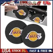 2 pk LA Lakers Car Cup Mat Car Drink Holder Insert Silicone Coaster Set S-1