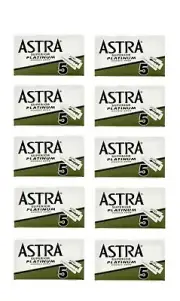 Astra Platinum Double Edge Safety Razor Blades, 50 Blades (10 x 5)