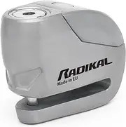 RADIKAL RK9Z Disc Lock Alarm 120 dB, ON Button, Warning Fonction, Long Lasting Battery, 100% Waterproof, Metal, Universal Anti Theft Wheel Brake Lock for Motorcycle, Scooter, Bike, Electric Scooter