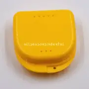 1 Pcs Dental Denture Storage Box Retainer Orthodontic Dental Case Yellow