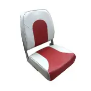 Gen3 Marine Classic High Back Folding Boat Seat | Gray/Red | 6-118GR