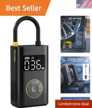 Portable Tire Inflator Electric with Digital Pressure Gauge Compact Car Bike