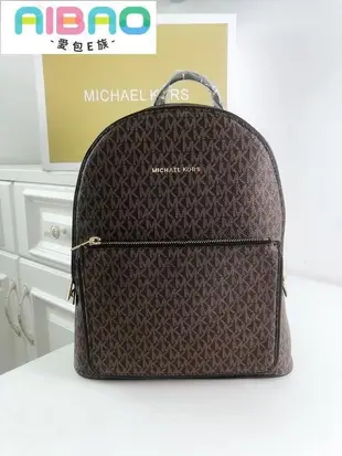 Michael kors MK新款adina系列中號印花雙拉鍊背包雙肩包  學生包 女背包~愛包E族