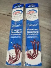 10 Snelled Eagle Claw 7/0 Baitholder Sea Guard Red Fish Hooks 9139R-7/0