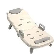 Folding Baby Shampoo Chair, Adjustable Lying Bath Chair, 16.34x34.25x11.81 Inches, Foldable Toddler Head Hair, Non Slip Ergonomic Design for Boys & Girls Bath Time Comfort (White)