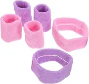 [POPETPOP] Sports Wristband Set 2 Pack Wrist Guards Gym Wraps Headband for Men Women Running Headband Tennis Wristband Multisport