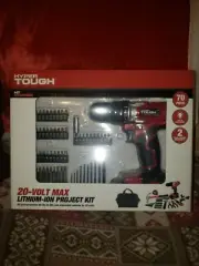 20V Max 3/8-in. Cordless Drill & 70-Piece DIY Home Tool Set Project Kit w/1.5Ah