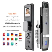 Smart Door Lock 3D Face Recognition Camera FingerPrint Password Security Lock6cS