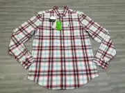 Original Penguin Cotton Viscose Blend Mens Small Veiled Rose Plaid Button LS $89