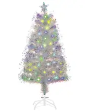 Sterling Tree Company 4ft High White Fiber Optic Color-Changing Tree With 119 Multi Color Fiber Optic Led Lights