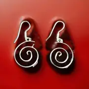 Erick's Sterling Silver Dangle Shell Earrings Taxco.925