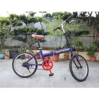 在飛比找蝦皮購物優惠-[限自取] 小折 摺疊車 腳踏車 二手(紫紅)