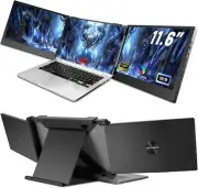 Portable Triple Monitor for Laptops 11.6’’ FHD 1080P IPS Dual Screen Extender US