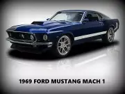 1969 Ford Mustang Mach 1 NEW Metal Sign: Pristine Restoration in Blue