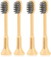 PONPACE Bamboo Electric Toothbrush Replacement Heads Compatible with AquaSonic Black Series, Vibe Series, Black Series Pro, Vibe Series Pro and Duo Series Pro, with Soft Charcoal Infused Bristles