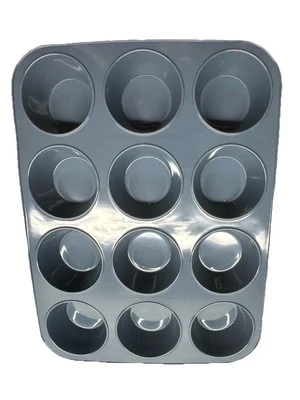 Silicone Muffin Baking Pan & Large Cupcake Tray 24 Cup - Nonstick Cake Molds/...