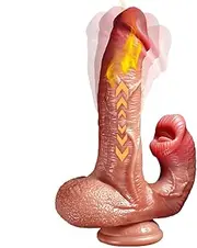 Thrusting Dildo Licking Vibrator Sex Toys, Realistic Dildo Silicone Vibrators with 8 Vibrating 9 Thrusting & Heating Licking Modes,Remote Control Vibrator Anal G-spot Dildos Adult Sex Toys for Women Couples